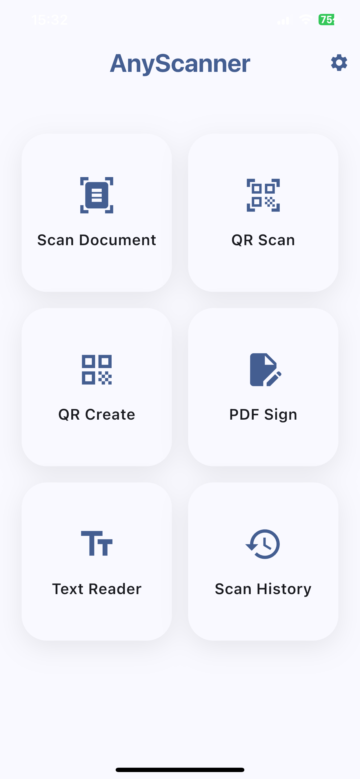 AnyScanner Main Screen
